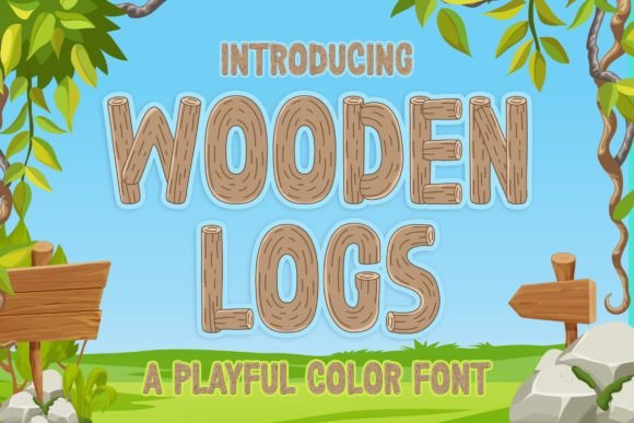Wooden Logs Font for Bold Digital Design
